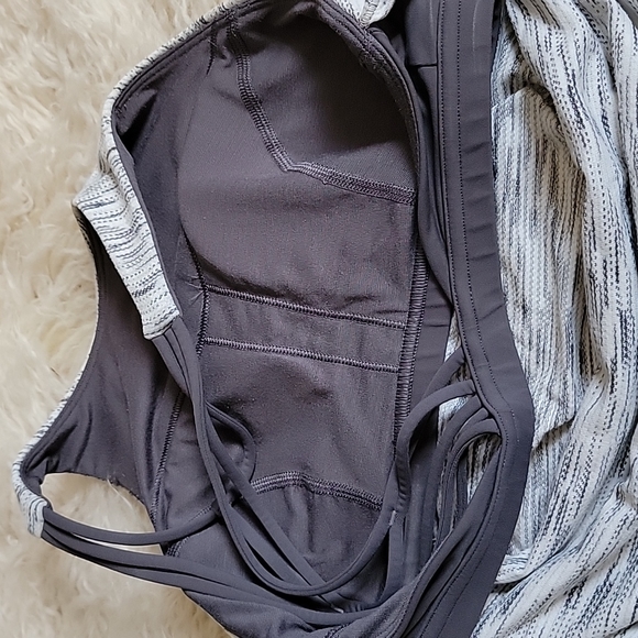 Lululemon Free To Be Serene Tank Tiger Space Dye Black White / Deep Coal - Picture 8 of 9